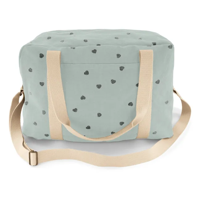 Sac à langer Raphaël imprimé cœurs | Bleu ciel