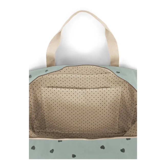 Sac à langer Raphaël imprimé cœurs | Bleu ciel