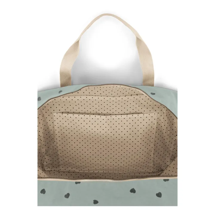 Sac à langer Raphaël imprimé cœurs | Bleu ciel- Image produit n°4