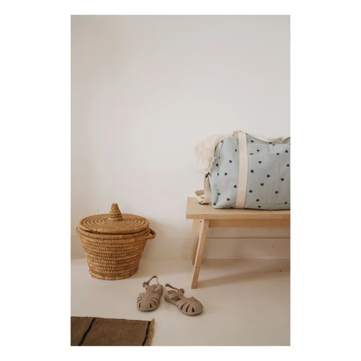 Sac à langer Raphaël imprimé cœurs | Bleu ciel- Image produit n°6