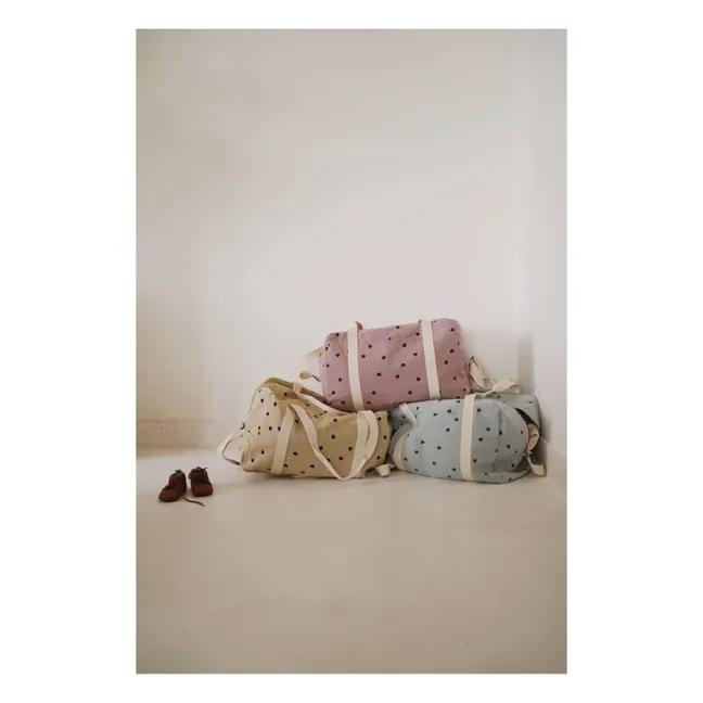 Sac à langer Raphaël imprimé cœurs | Bleu ciel