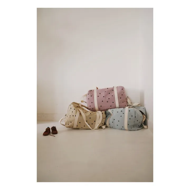 Sac à langer Raphaël imprimé cœurs | Bleu ciel- Image produit n°8