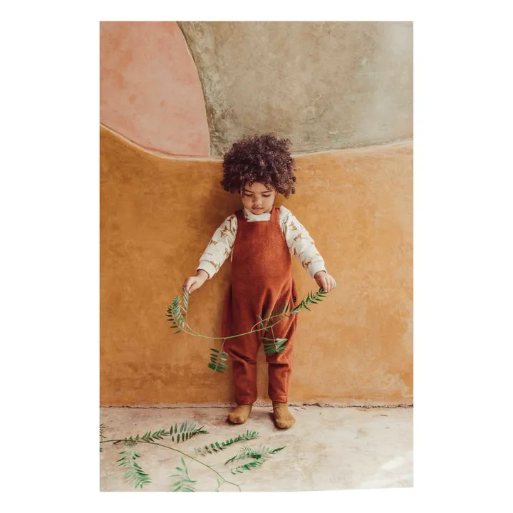 Organic Cotton Towelling Dungarees | Ochre- Product image n°1