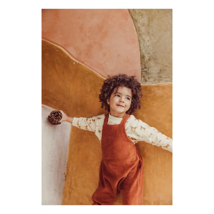 Organic Cotton Towelling Dungarees | Ochre- Product image n°3