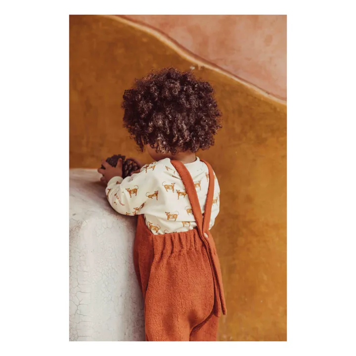 Organic Cotton Towelling Dungarees | Ochre- Product image n°4