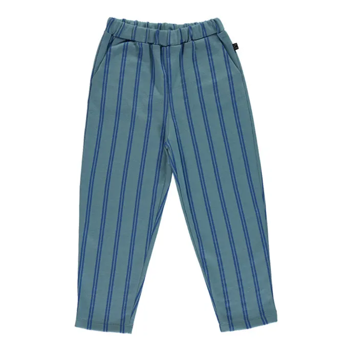 Striped Organic Cotton Trousers | Blue- Product image n°0