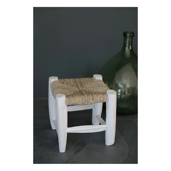 Wooden Stool - 20 cm | White- Product image n°1