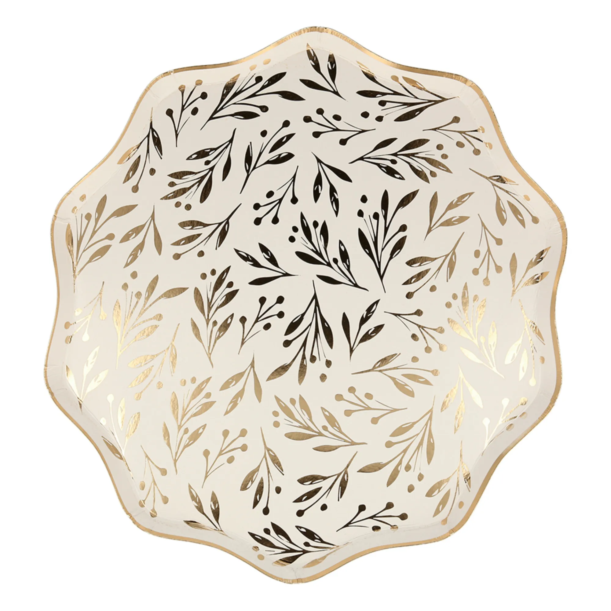 Meri Meri Multicoloured Large Gold Leaf Plates - Set Of 8