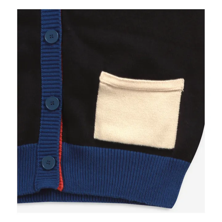 Colour Block Organic Cotton Cardigan | Midnight blue- Product image n°8