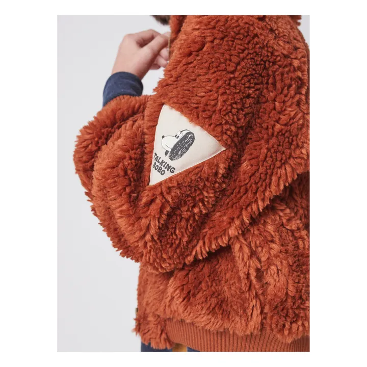 Recycled Eco Fur and Organic Cotton Jacket | Caramel- Product image n°3