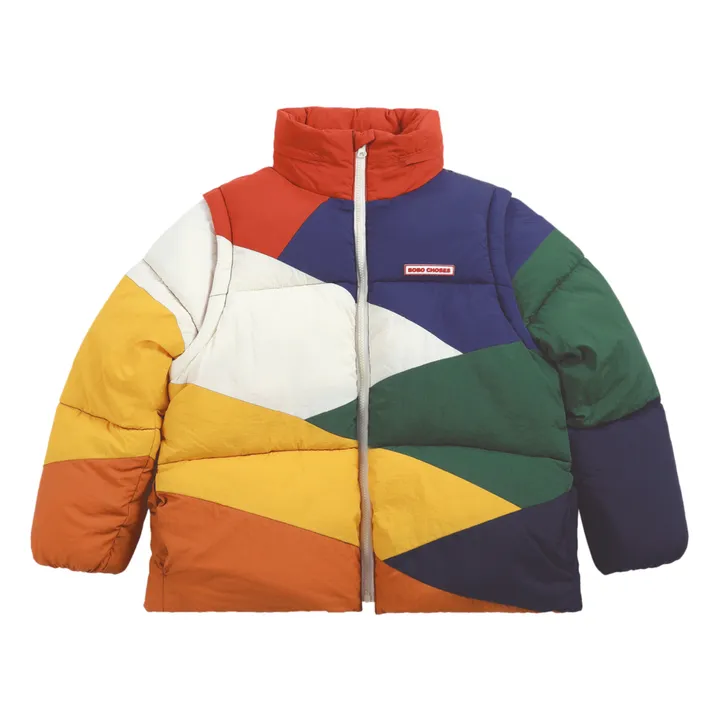 Recycled Waterproof Colour Block Down Jacket | Multicoloured- Product image n°0