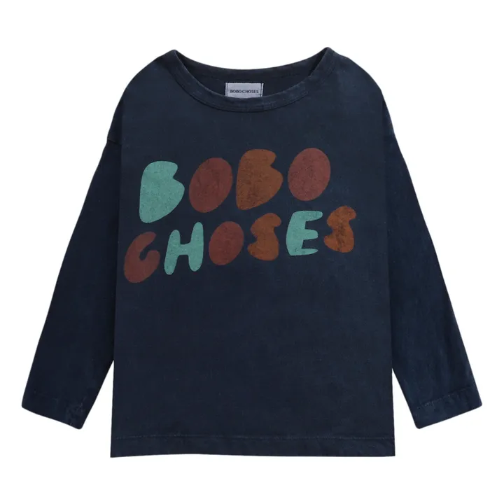 Bobo Choses Organic Cotton T-Shirt | Midnight blue- Product image n°0
