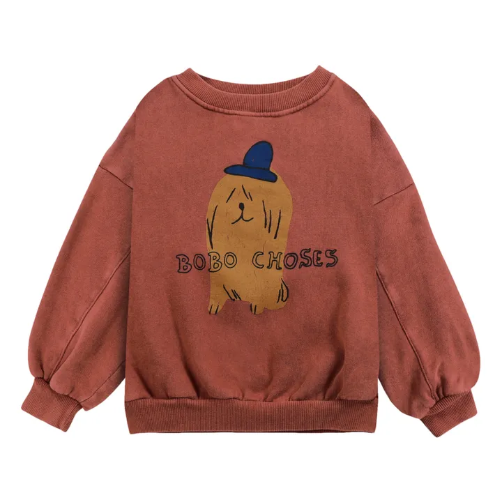 Sweatshirt Bio-Baumwolle Hunde | ziegelrot- Produktbild Nr. 0
