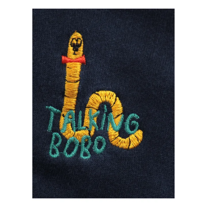 Sweatshirt mit Reißverschluss und Kapuze Bio-Baumwolle Dreifarbig | Nachtblau- Produktbild Nr. 8