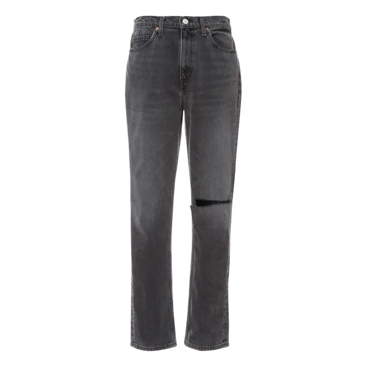 Jeans 70's Straight | Worn Black With Rip- Immagine del prodotto n°0