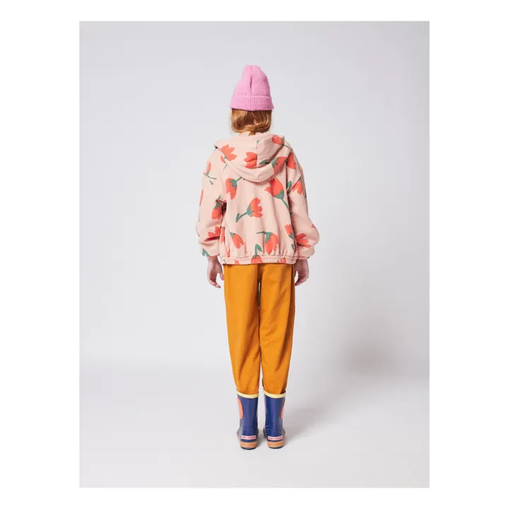 Sweatshirt mit Reißverschluss und Kapuze Bio-Baumwolle Tulpen | Rosa- Produktbild Nr. 4