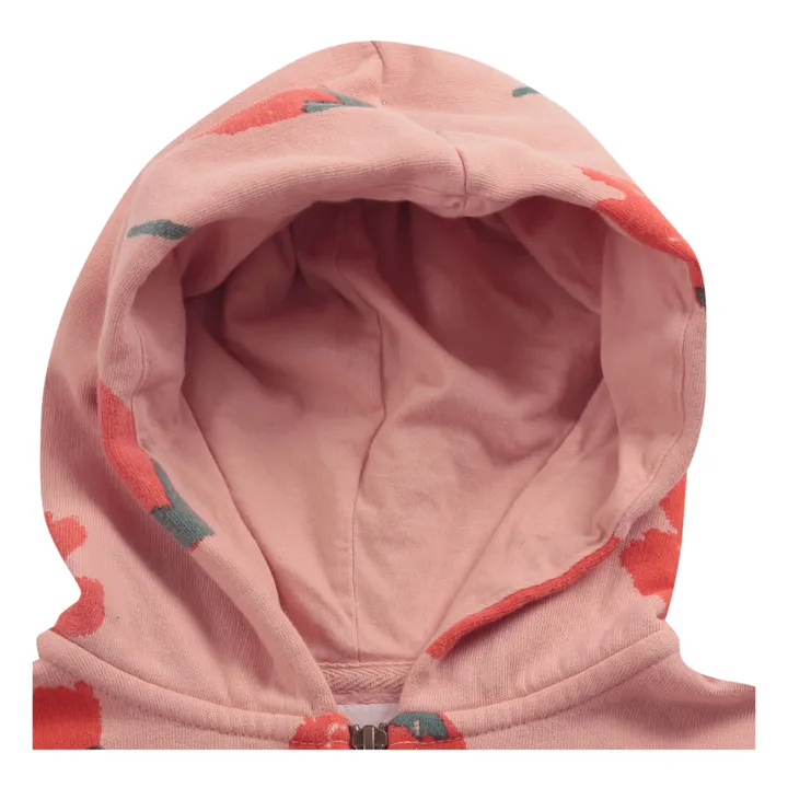Sweatshirt mit Reißverschluss und Kapuze Bio-Baumwolle Tulpen | Rosa- Produktbild Nr. 6