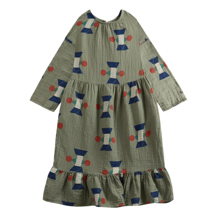 Long Organic Cotton Dress | Khaki- Product image n°0