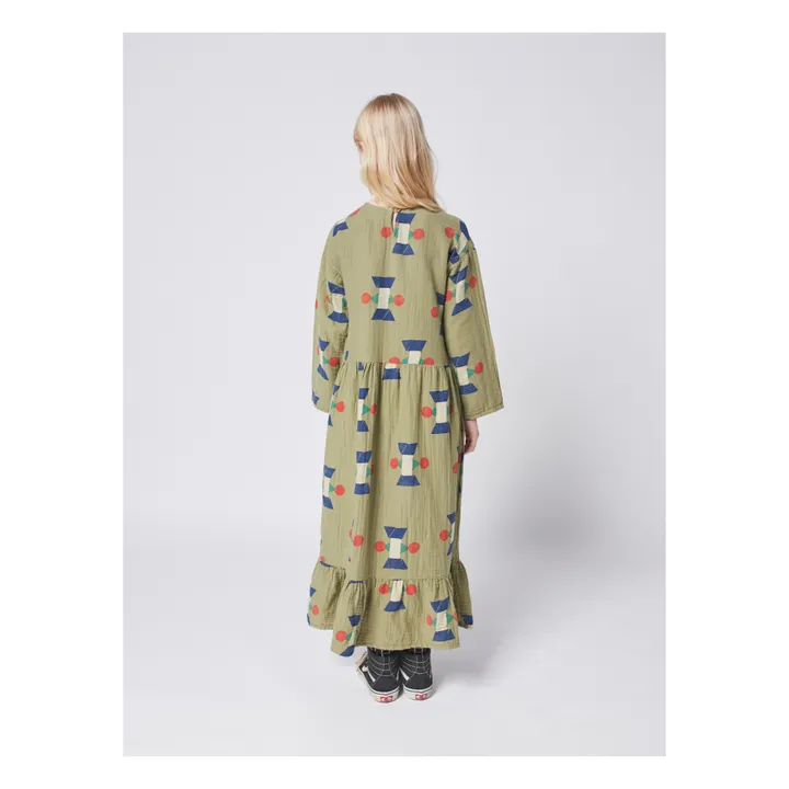 Robe Longue Coton Bio | Vert kaki- Image produit n°4