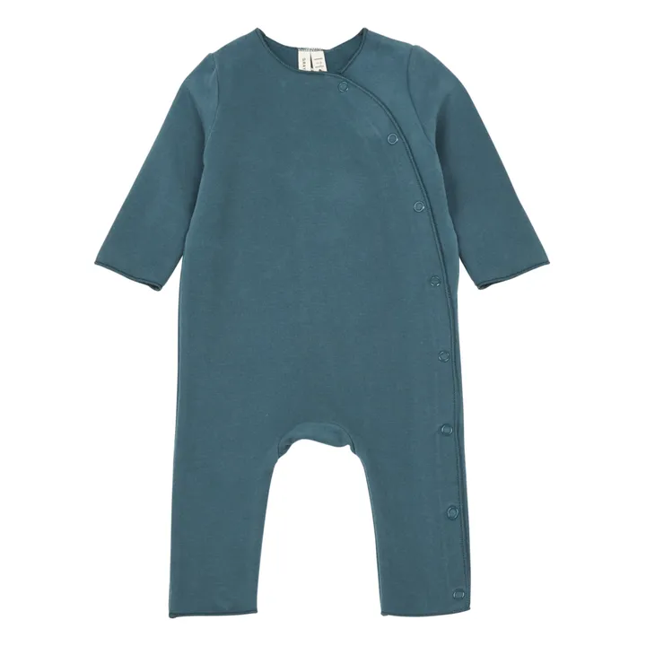 Pyjama Manches Longues Coton Bio | Bleu canard- Image produit n°0