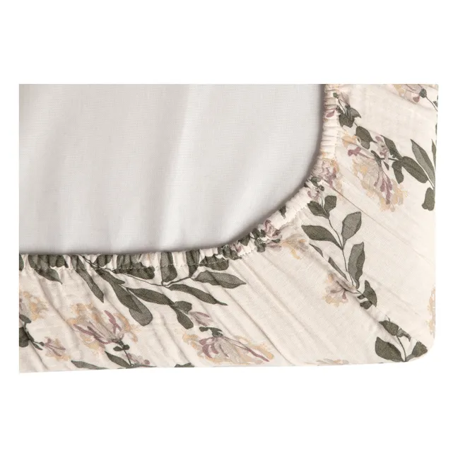 Wickelauflagen-Bezug Honeysuckle aus Baumwollmusselin | Seidenfarben
