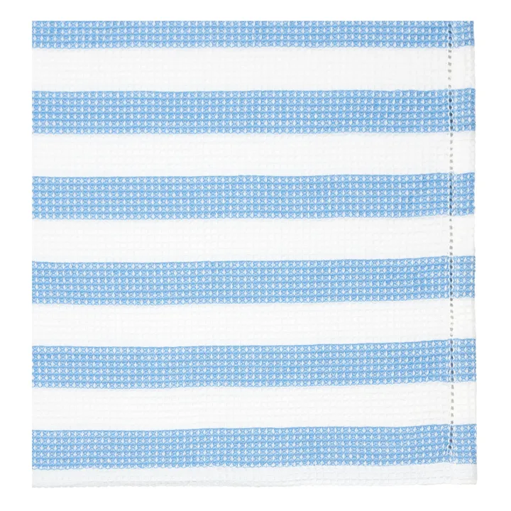 Mantas Leah de algodón orgánico - Juego de 2 | Azul- Imagen del producto n°0