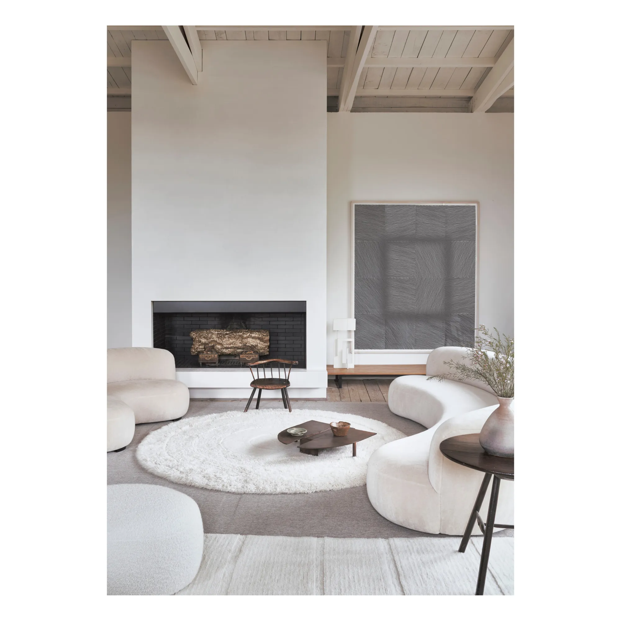 Tapis rond Arctic circle 250x250 cm | Blanc- Image produit n°1