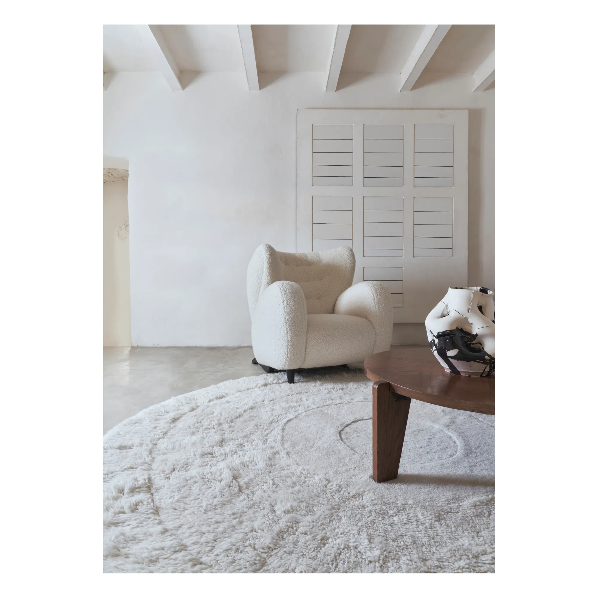 Tapis rond Arctic circle 250x250 cm | Blanc- Image produit n°3