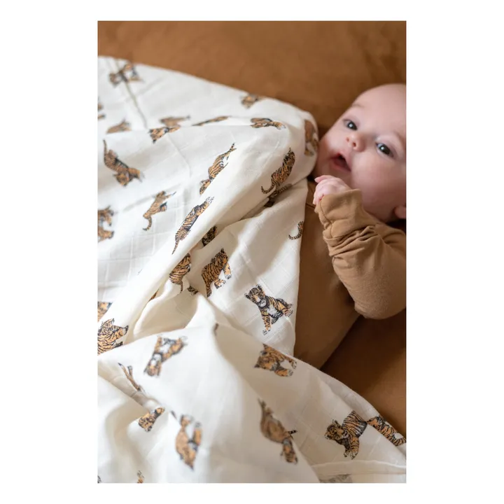 Lange en mousseline de coton | Blanc- Image produit n°1