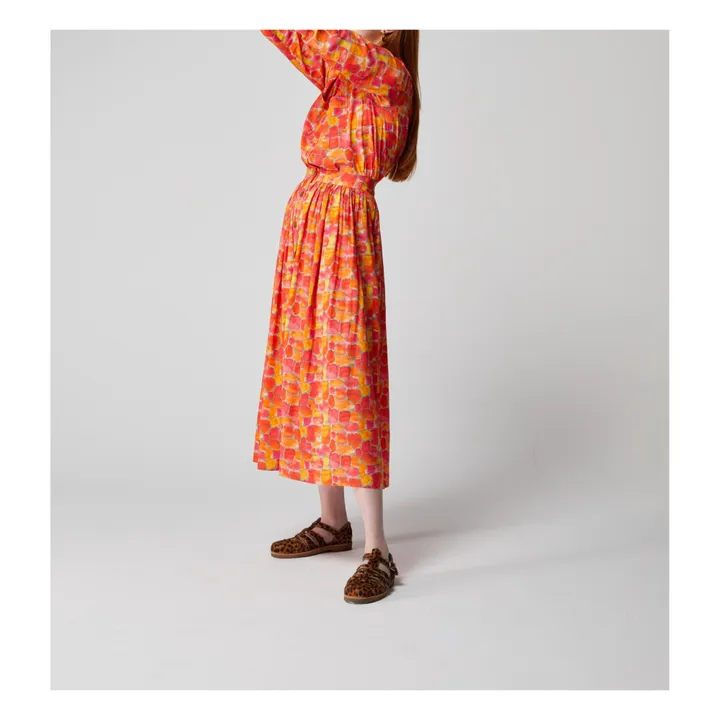 Orson Terrazo Print Skirt | Orange- Product image n°5