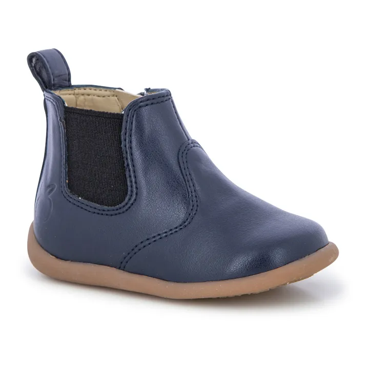 Jod Zip-Up Vegan Apple Leather Chelsea Boots | Navy blue- Product image n°2