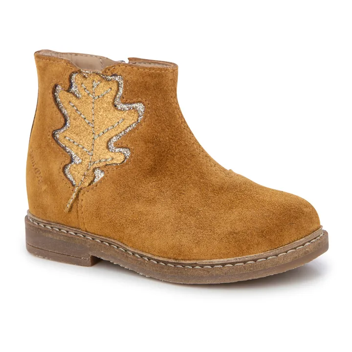 Retro Tree Zip Boots | Yellow Curry colour- Product image n°1