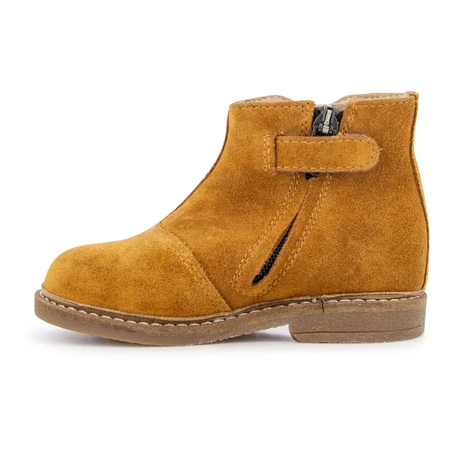 Retro Tree Zip Boots | Yellow Curry colour