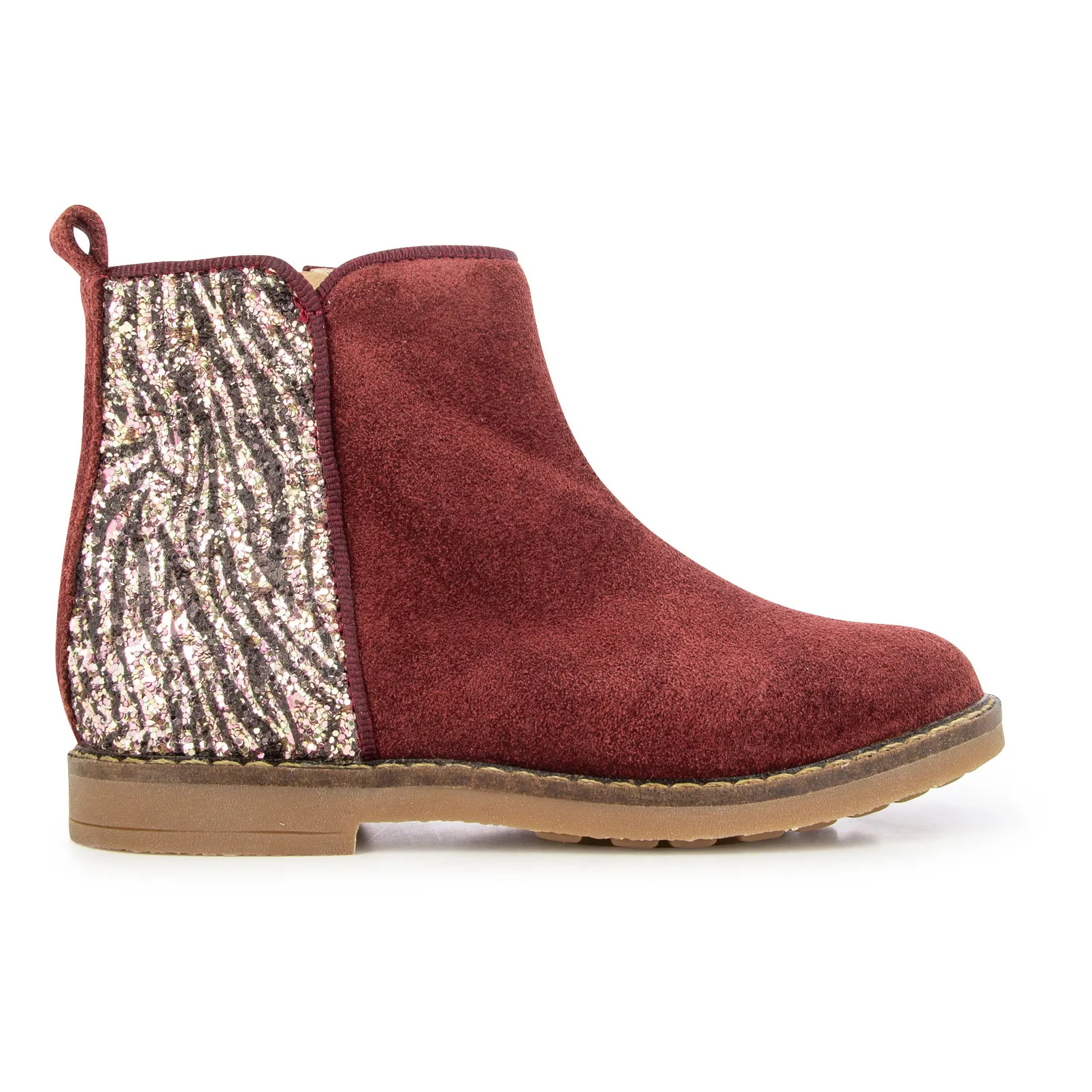 Pom D'api Burgundy Trip Back Zip-Up Boots