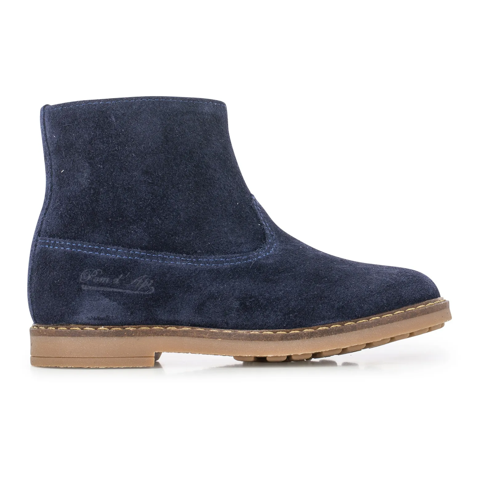Pom D'api Navy Blue Trip Zip-Up Suede Boots