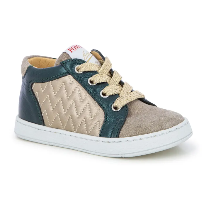 Quilt Zip Schaumstoff-Sneakers | Gold- Produktbild Nr. 1