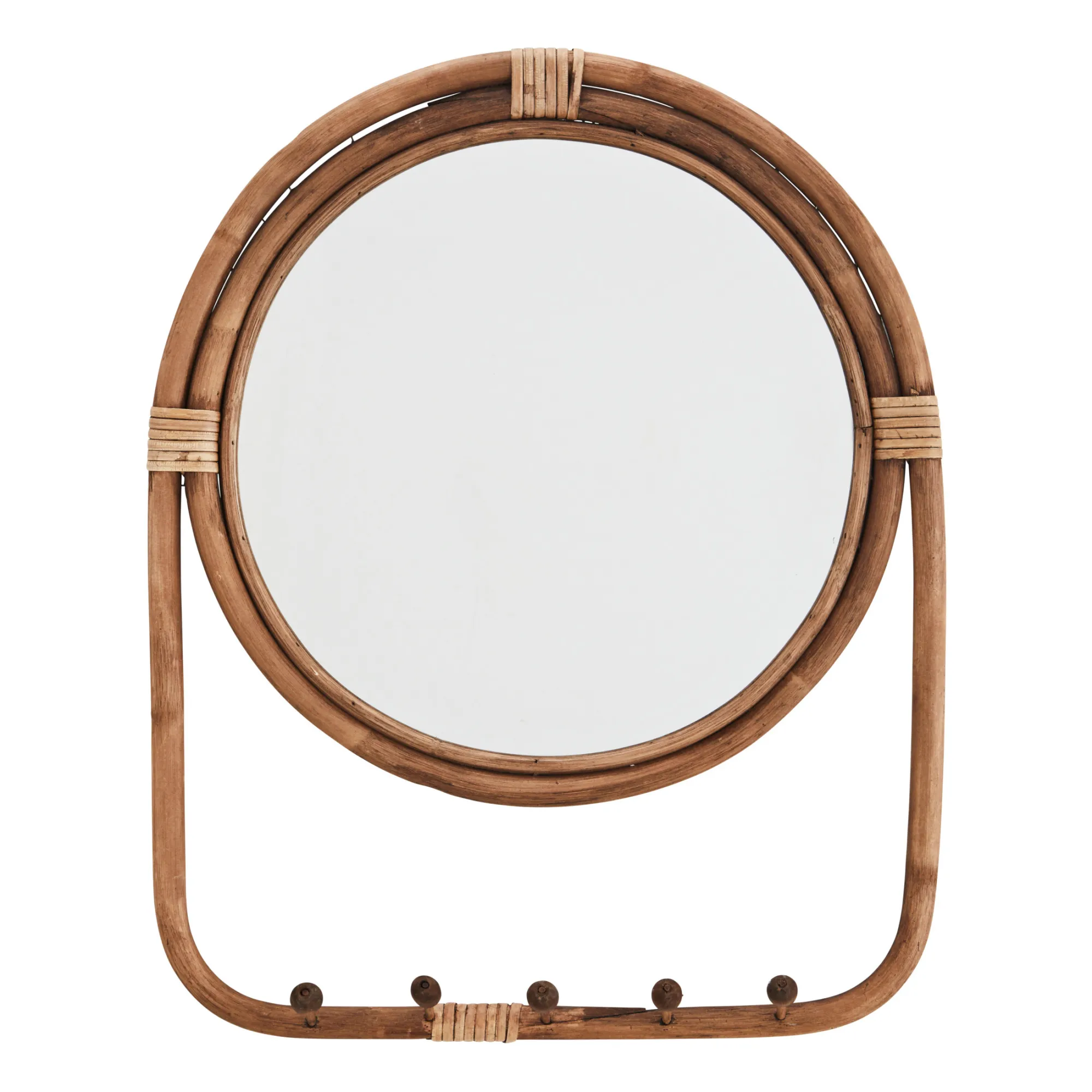 Rattan Mirror with Hooks- Product image n°0