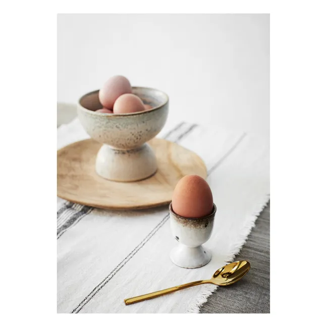 Eierbecher aus Steingut | Weiß