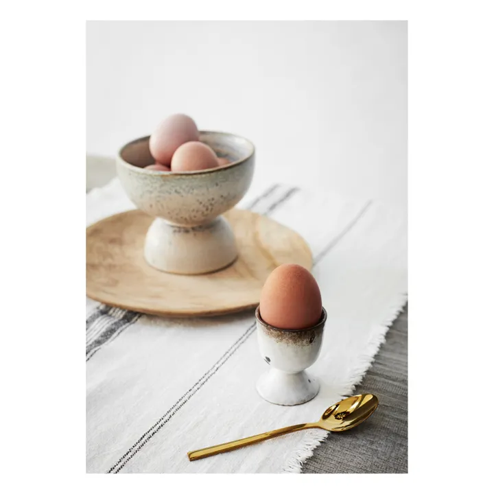 Coquetier en grès  | Blanc- Image produit n°1