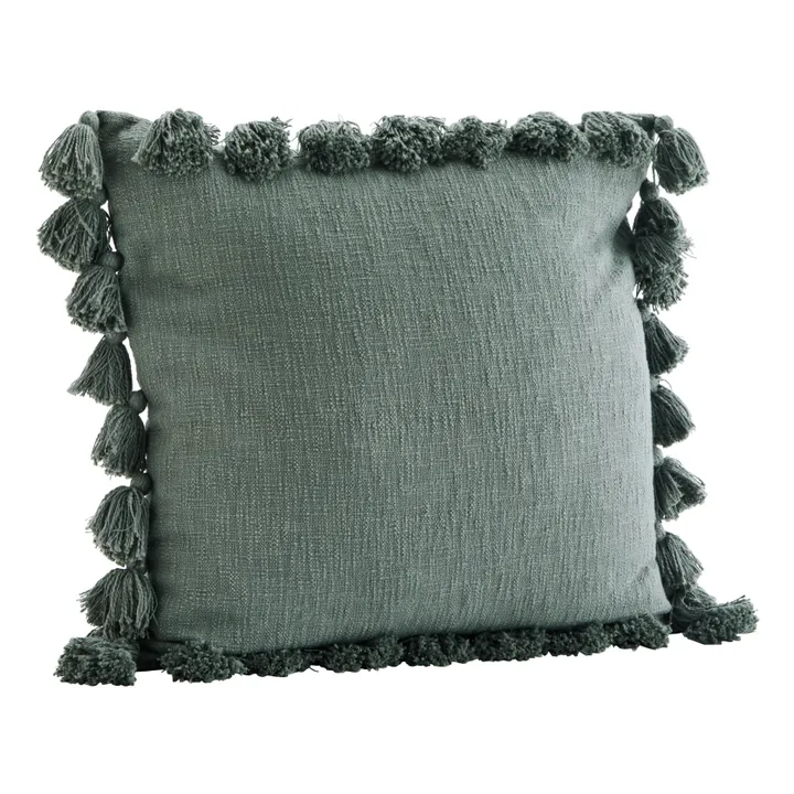 Fodera per cuscino, con pompon | Verde- Immagine del prodotto n°0