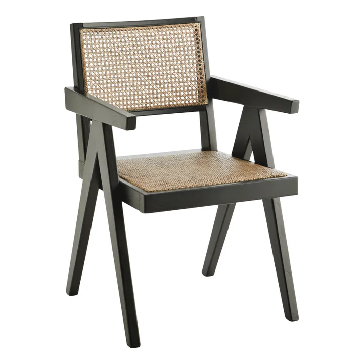 Chaise en cannage | Noir- Image produit n°0