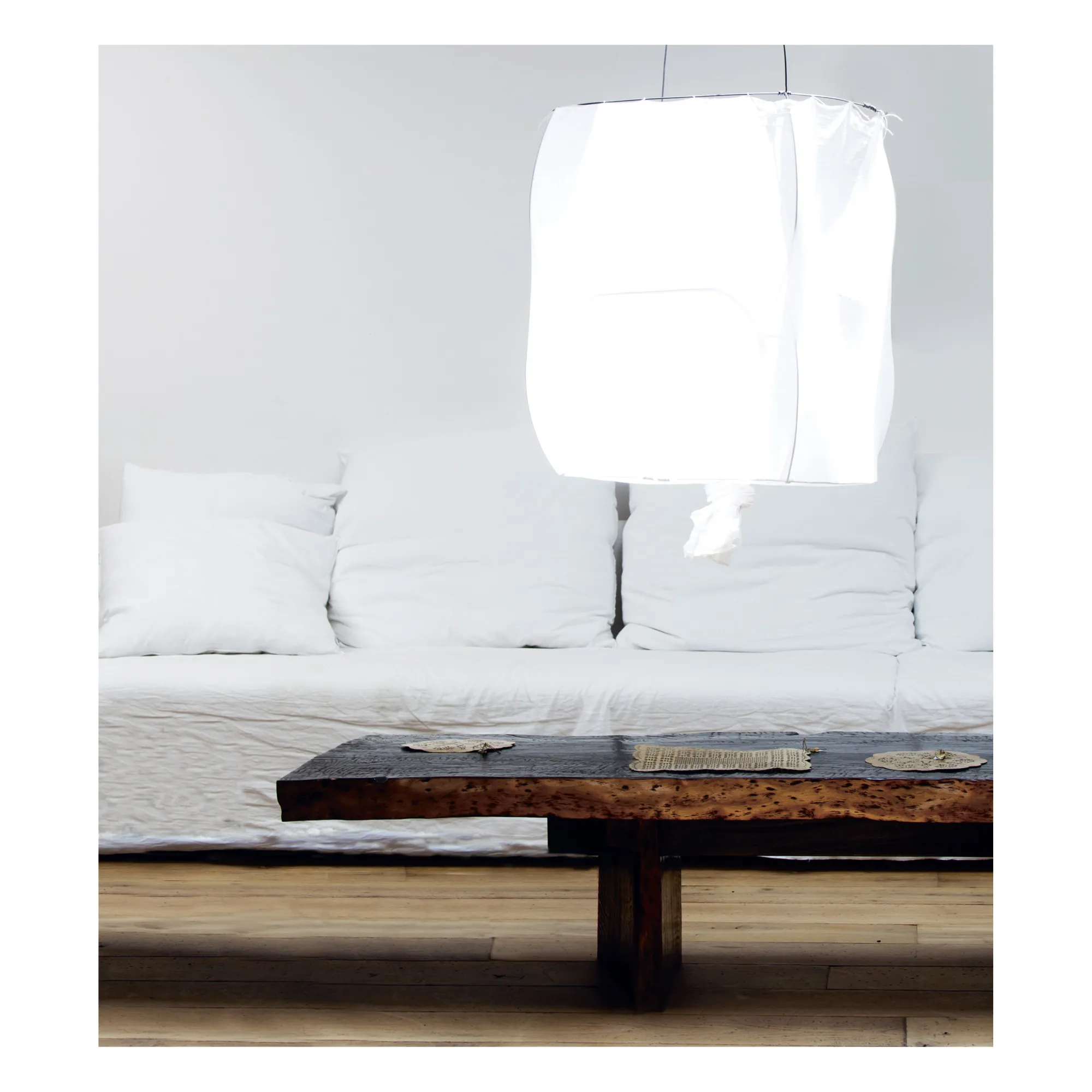 Lampe Koushi en métal et coton | Blanc- Image produit n°1