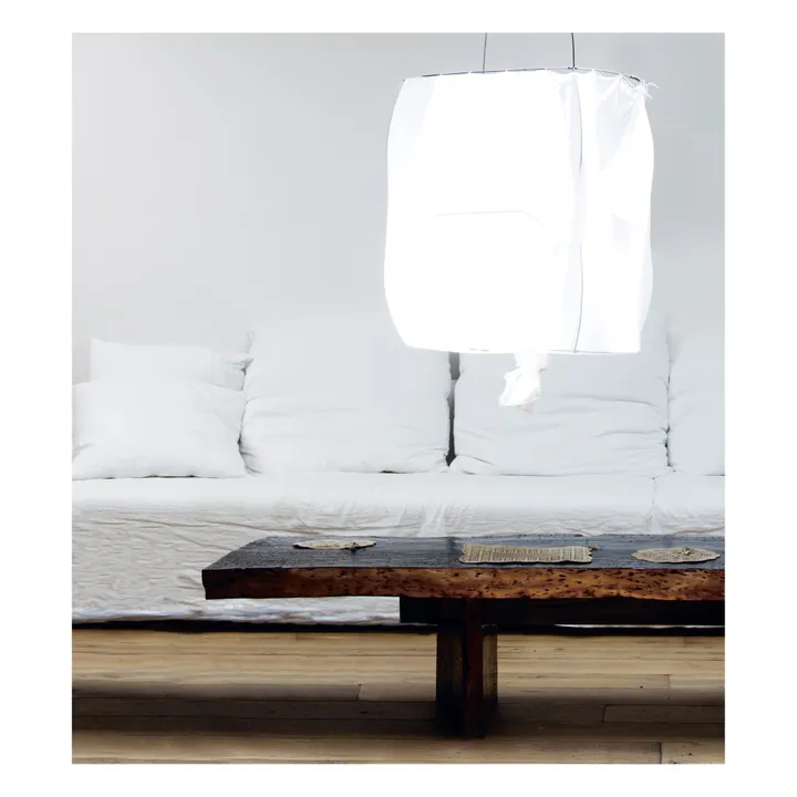 Leuchte Koushi aus Metall und Baumwolle | Weiß- Produktbild Nr. 1
