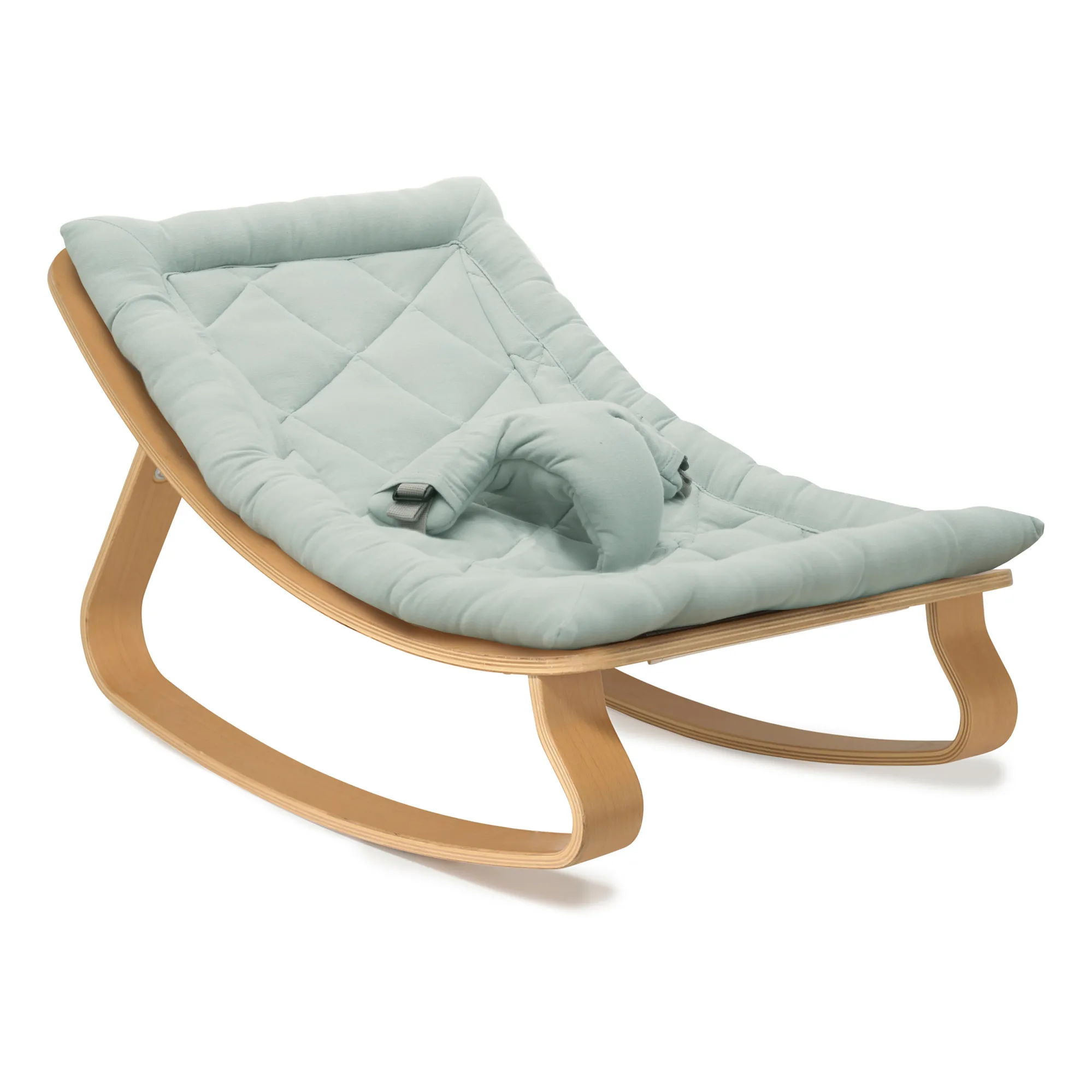 Charlie Crane Green Levo Beech Wood Baby Bouncer