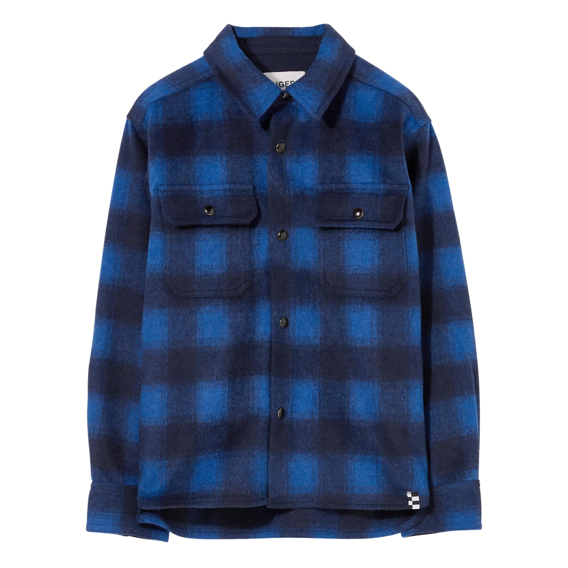 Finger In The Nose Unisex Electric Blue New Dusk Checked Overshirt