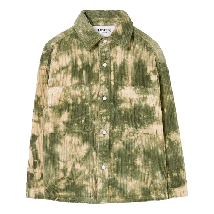 Camicia in velluto, a costine, modello: Magali | Verde militare- Immagine del prodotto n°0