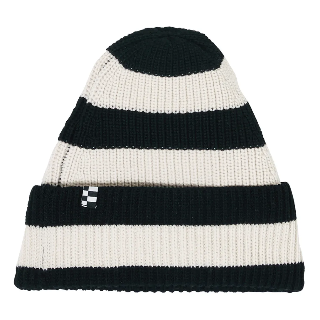 Finger In The Nose Unisex Noir/Blanc Brandon Merino Wool Beanie