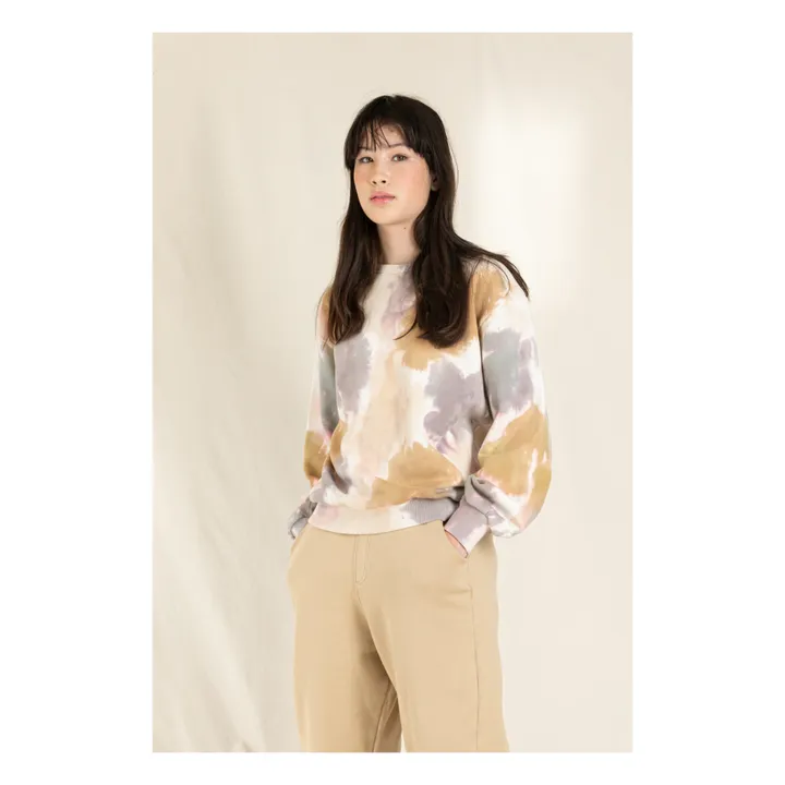 Felpa, Tie and Dye, modello: Hiroko | Ecru- Immagine del prodotto n°3
