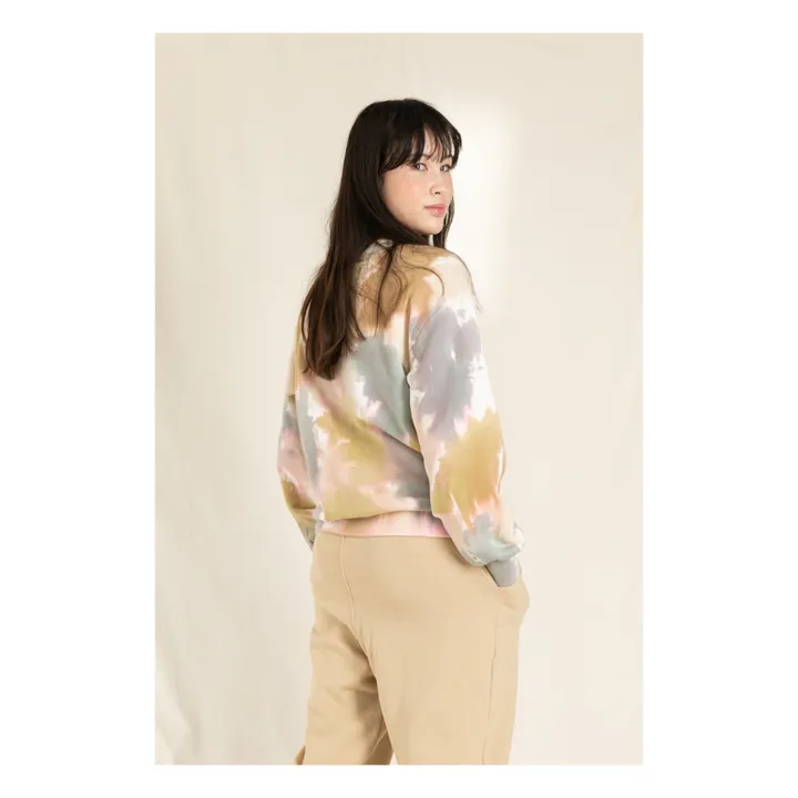 Felpa, Tie and Dye, modello: Hiroko | Ecru- Immagine del prodotto n°4