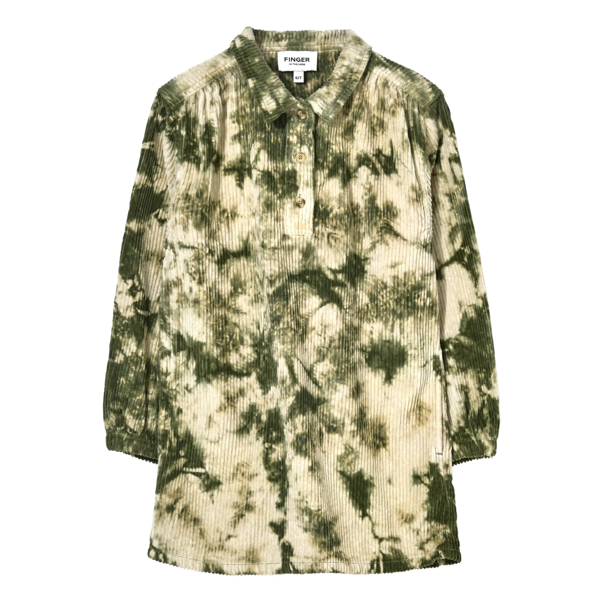 Finger In The Nose Khaki Skeena Tie-Dye Corduroy Dress